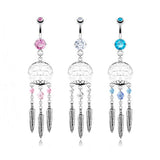Entwined Dream Weaver Belly Button Ring - Dangling Belly Ring. Navel Rings Australia.