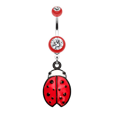 Lady Bug Luck Belly Dangly - Dangling Belly Ring. Navel Rings Australia.