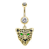MEOW Cat Panther Navel Rings - Dangling Belly Ring. Navel Rings Australia.