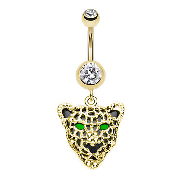 MEOW Cat Panther Navel Rings - Dangling Belly Ring. Navel Rings Australia.