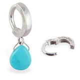 TummyToys® 925 Silver Turquoise Sleeper - TummyToys® Patented Clasp. Navel Rings Australia.