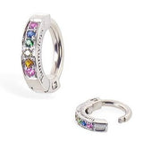 TummyToys® 14K White Gold Rainbow Sapphire Belly Button Ring - TummyToys® Patented Clasp. Navel Rings Australia.
