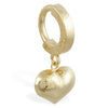 TummyToys® Puffed Heart 14K Yellow Gold Belly Ring