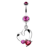 Lovers Stone Fusion Belly Dangle - Dangling Belly Ring. Navel Rings Australia.