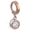 TummyToys® CZ Dangle Solid Rose Gold Belly Ring