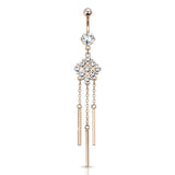 Tic Tac Toe with Hanging Bars Belly Bar - Dangling Belly Ring. Navel Rings Australia.