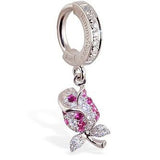 TummyToys® Jewel Paved Rose Belly Bar - TummyToys® Patented Clasp. Navel Rings Australia.