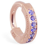 TummyToys® Rose Gold Sapphire Pave Sleeper - TummyToys® Patented Clasp. Navel Rings Australia.