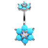 Split Turquoise Burst Belly Bar