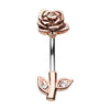 Split Rose Belly Piercing Ring with Rose Gold Plating