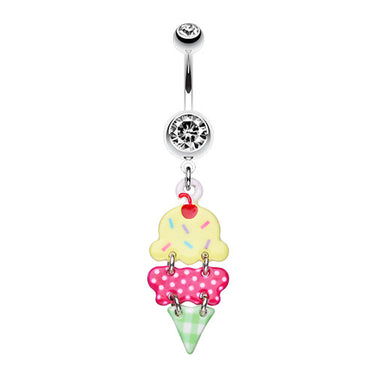 Le Bon Vivant Ice Cream Dangle - Dangling Belly Ring. Navel Rings Australia.