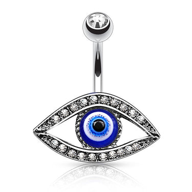 The Pyramids Eye Belly Piercing Ring - Fixed (non-dangle) Belly Bar. Navel Rings Australia.