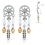 Native Dreams Reverse Belly Button Ring - Reverse Top Down Belly Ring. Navel Rings Australia.