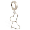 TummyToys® Hand Made Double Heart White Gold Belly Ring