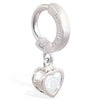 TummyToys® Cubic Zirconia Heart White Gold Belly Piercing Ring