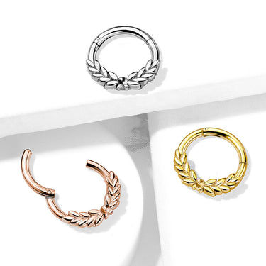 Laurel Wreath Clicker Body Jewellery - Septum. Navel Rings Australia.