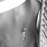 Autumn Falls Petiole Navel Bar - Dangling Belly Ring. Navel Rings Australia.