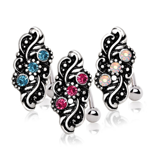 Leaflet Reverse Belly Rings. Quality 316L Surgical Steel Belly Bars