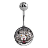 Roaring Snow Leopard Belly Rings - Basic Curved Barbell. Navel Rings Australia.