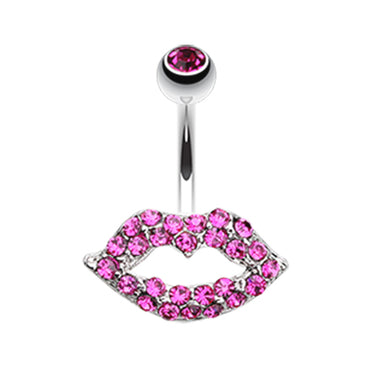 Lippy Lips Belly Button Ring - Fixed (non-dangle) Belly Bar. Navel Rings Australia.