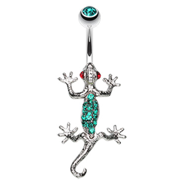 Get Go Gecko Navel Bar - Fixed (non-dangle) Belly Bar. Navel Rings Australia.