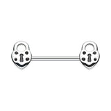 Dainty Heart Lock Nipple Barbell Ring - Nipple Ring. Navel Rings Australia.