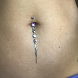 Classico Vintage Drop Chain Belly Bar - Dangling Belly Ring. Navel Rings Australia.