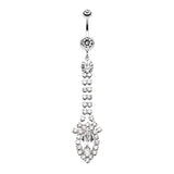 Embellished Falls Belly Dangle - Dangling Belly Ring. Navel Rings Australia.