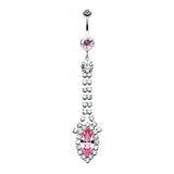 Embellished Falls Belly Dangle - Dangling Belly Ring. Navel Rings Australia.