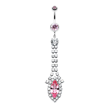 Embellished Falls Belly Dangle - Dangling Belly Ring. Navel Rings Australia.