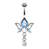 Saraswati Lotus Flower Navel Ring