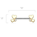 Lovers Combined Nipple Jewellery with Gold Plating - Nipple Ring. Navel Rings Australia.