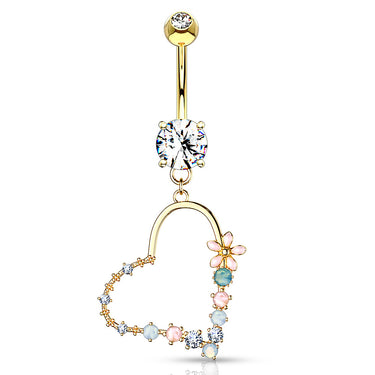 Love Matrix Belly Dangle with Gold Plating - Dangling Belly Ring. Navel Rings Australia.