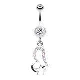 Lovers Starry Gaze Belly Dangle - Dangling Belly Ring. Navel Rings Australia.