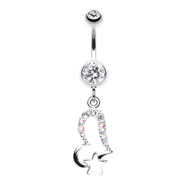 Lovers Starry Gaze Belly Dangle - Dangling Belly Ring. Navel Rings Australia.
