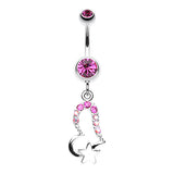 Lovers Starry Gaze Belly Dangle - Dangling Belly Ring. Navel Rings Australia.