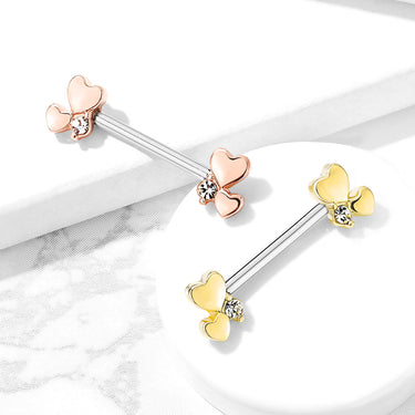 Lovers Combined Nipple Jewellery with Rose Gold Plating - Nipple Ring. Navel Rings Australia.