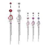 Lovers Stardom Belly Dangle - Dangling Belly Ring. Navel Rings Australia.