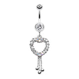 Lovers Trinity Ball Belly Dangle - Dangling Belly Ring. Navel Rings Australia.