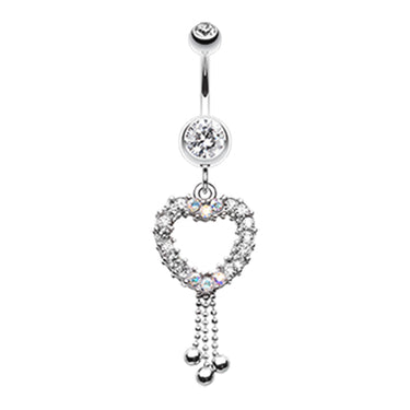Lovers Trinity Ball Belly Dangle - Dangling Belly Ring. Navel Rings Australia.