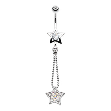 Lucky Star Belly Bar - Dangling Belly Ring. Navel Rings Australia.