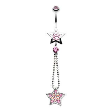 Lucky Star Belly Bar - Dangling Belly Ring. Navel Rings Australia.
