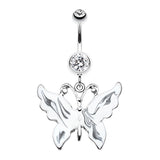Marble Mania Butterfly Belly Dangle - Dangling Belly Ring. Navel Rings Australia.