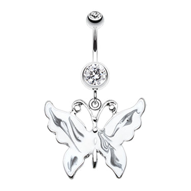 Marble Mania Butterfly Belly Dangle - Dangling Belly Ring. Navel Rings Australia.