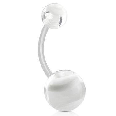 Marble Marvel UltraComfort Belly Ring - Basic Curved Barbell. Navel Rings Australia.
