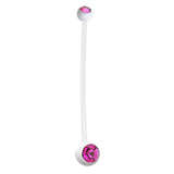 Mamma Mia White Flex Gem Maternity Belly Ring (X Long) - Maternity Belly Ring. Navel Rings Australia.