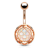 Mermaid Sisters Belly Bar with Rose Gold Plating - Basic Curved Barbell. Navel Rings Australia.