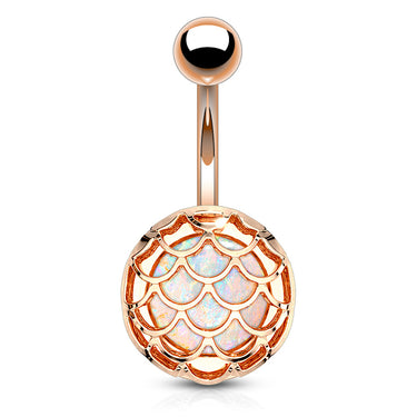 Mermaid Sisters Belly Bar with Rose Gold Plating - Basic Curved Barbell. Navel Rings Australia.