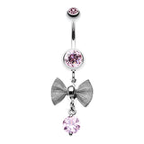 Mesh Bow Dangly Belly Bar - Dangling Belly Ring. Navel Rings Australia.