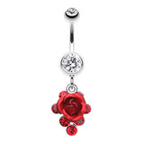 3D Metallic Rosé Belly Dangles - Dangling Belly Ring. Navel Rings Australia.